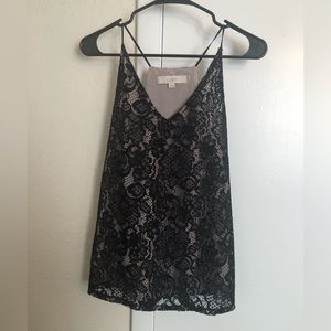 LOFT Women’s Black Lace Sleeveless Blouse Top - Size XS